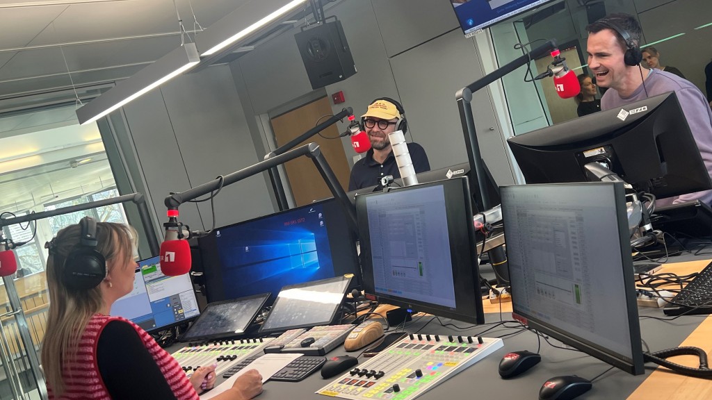 Mark Forster im SR 1 Studio mit Maren Dinkela und Frank Falkenauer