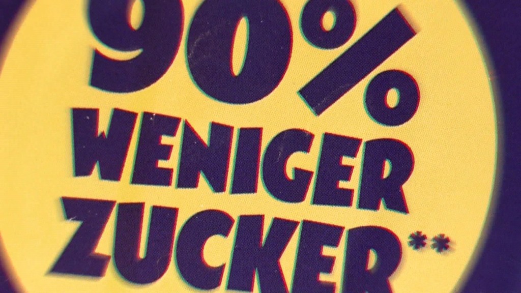 Foto: Hinweis-Schild weniger Zucker