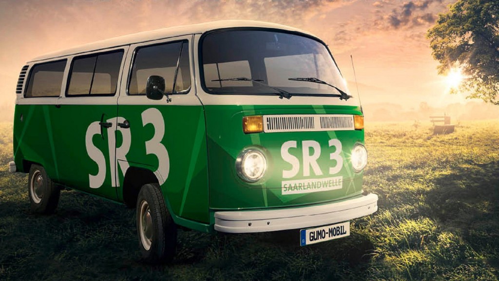 Der grüne GuMo-Mobil Bulli