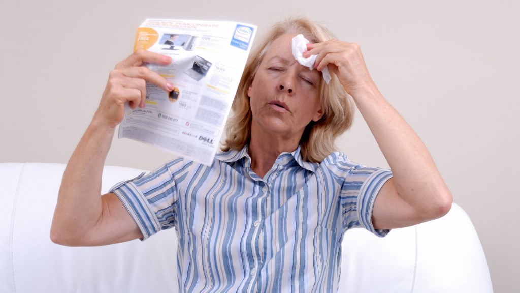 Frau mit Hitzewallung