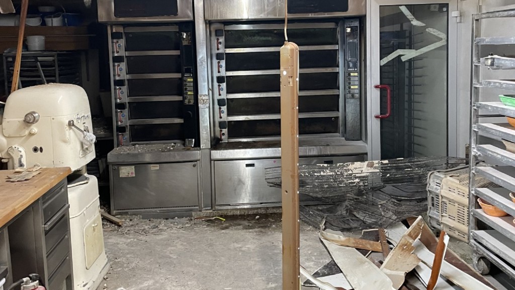 Die ausgebrannte Backstube von Hans-Jörg Kleinbauer