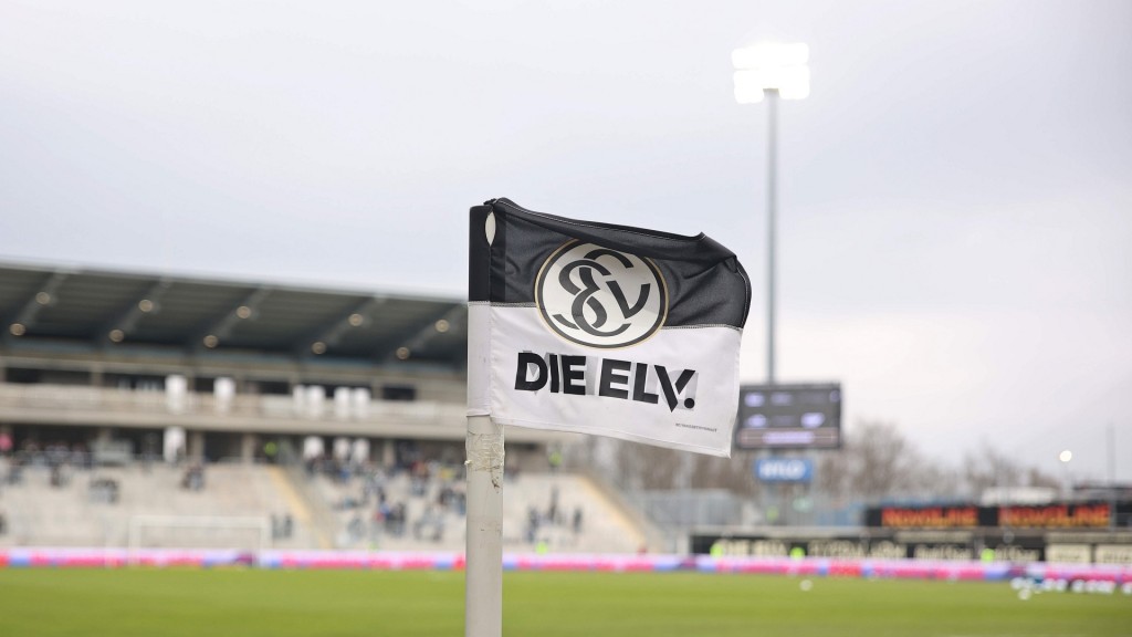 Eckfahne im Stadion mit dem Logo der SV Elversberg