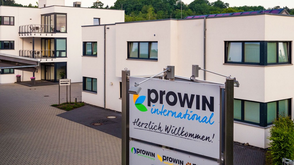 Prowin. Beschriftung an der Firmenzentrale