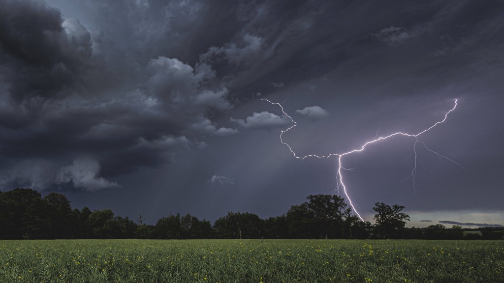 Blitze am Himmel während eines Gewitters
