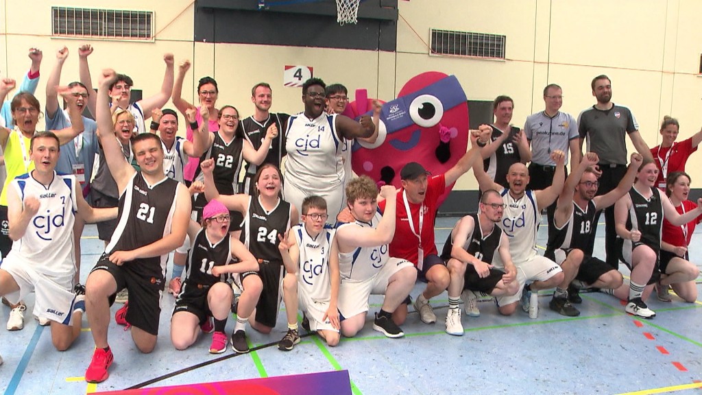 Foto: Basketballspieler bei den Special Olympics