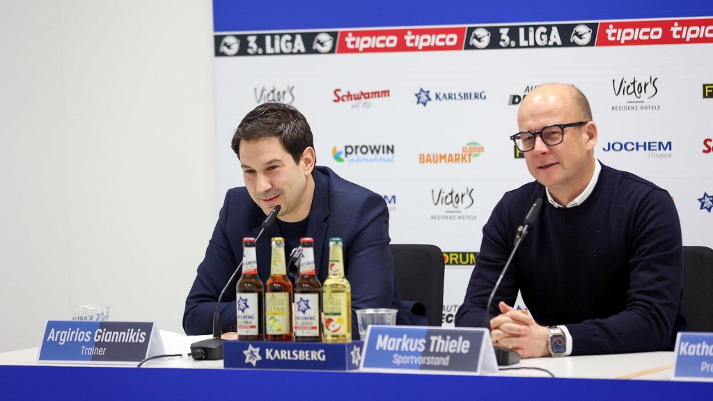 FCS-Trainer Argirios Giannikis und Sportvorstand Markus Thiele