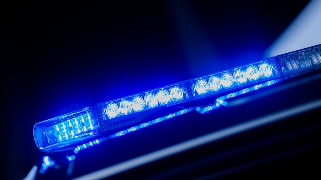 Foto: Blaulicht eines Polizeiwagens im Einsatz