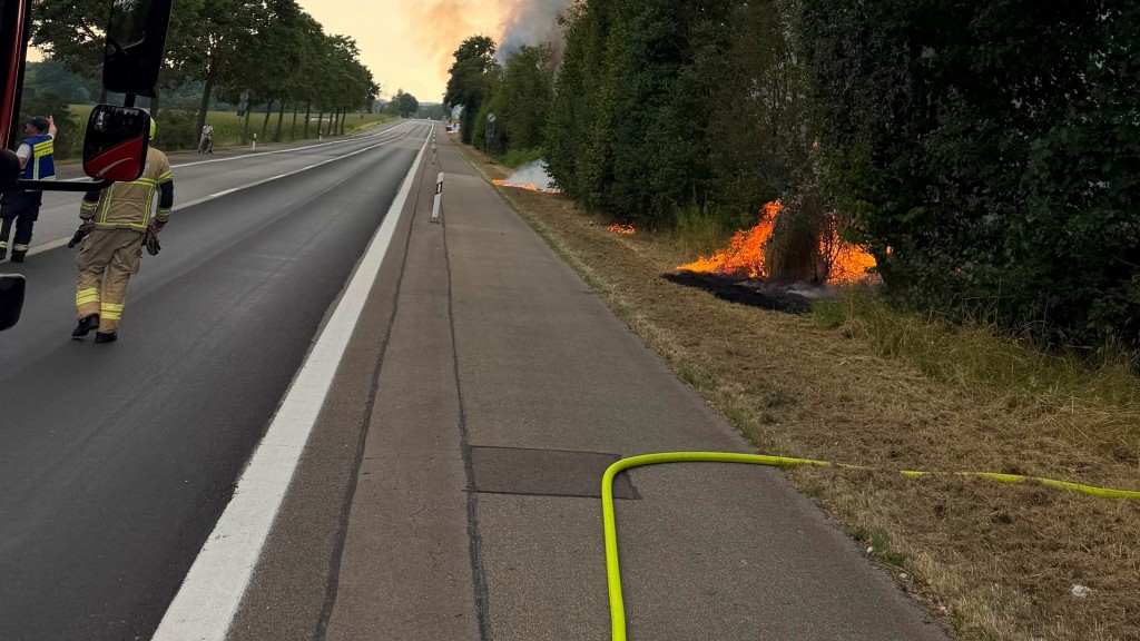 Die Feuerwehr Homburg ist am Donnerstag, 30.7.2026, zu einem Brand entlang der Bahntrasse zwischen Homburg und Limbach.
