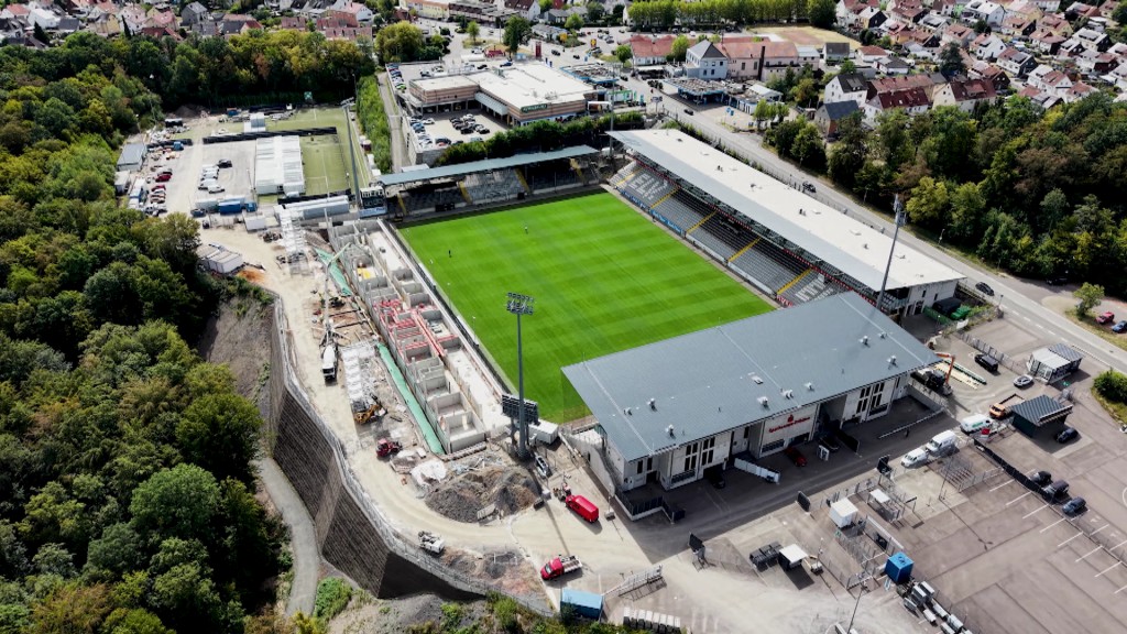 Foto: Luftaufnahme der Ursapharm-Arena in Elversberg