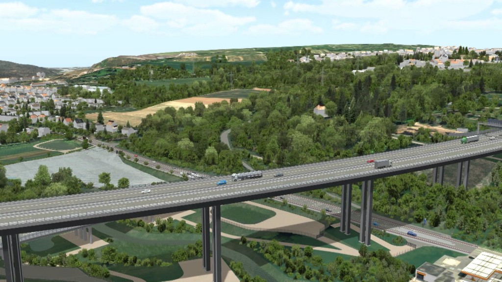 Foto: Visualisierung der neuen Fechinger Talbrücke.
