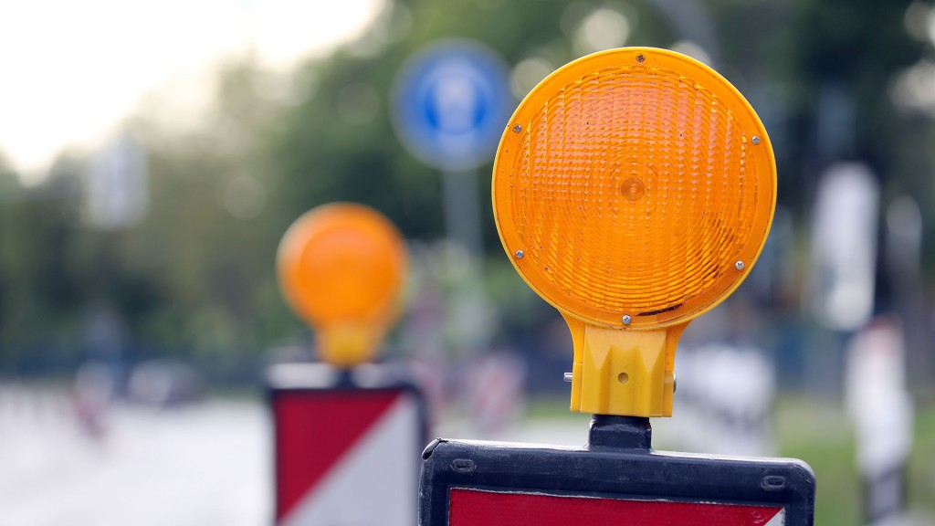 Warnleuchte blockieren eine Autobahnauffahrt