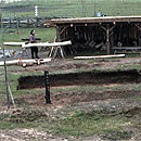 Bau des Grubenhauses in Reinheim (Foto: Webkamera Europäischer Kulturpark)