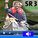 Paddelboot mit SR3-Logo (dpa/SR)