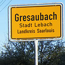 Ortsschild Gresaubach (Foto: Wirtz)